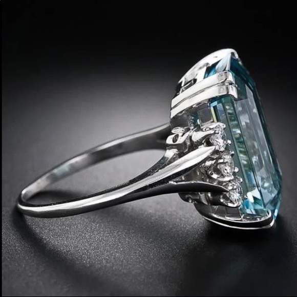 New Women’s 925 Silver Sapphire Bridal Ring - Picture 3 of 6